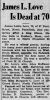 James L. Love - Obituary